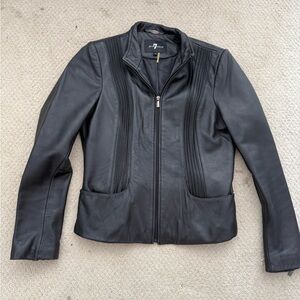 7 for all Mankind Women’s leather jacket black size M